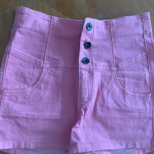 Sz med juniors size (sz 3 or 26/27 womens sz) high waisted coral shorts